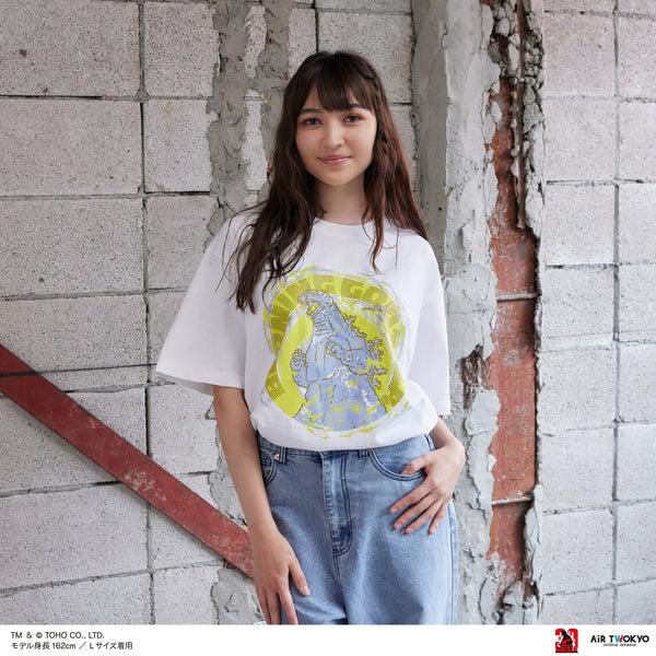 『ゴジラVデストロイア』30周年 シーンイラストTシャツ 2(バーニングゴジラ)ホワイト