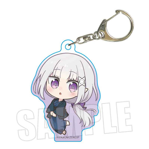 "Re:Zero - Starting Life in Another World" Pukashu Acrylic Keychain (Season 3 Version) / Emilia (Yukata)
