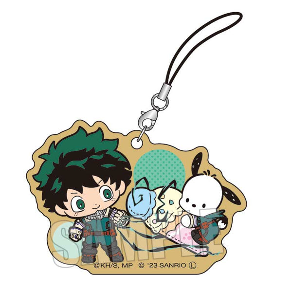 『僕のヒーローアカデミア×サンリオキャラクターズ2』木札ストラップ / 緑谷出久・ポチャッコ