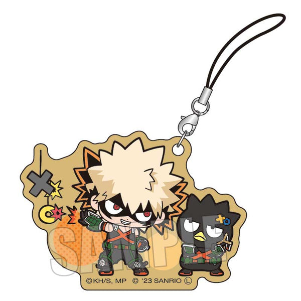 『僕のヒーローアカデミア×サンリオキャラクターズ2』木札ストラップ / 爆豪勝己・バッドばつ丸
