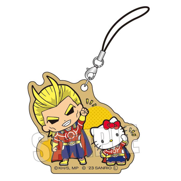 『僕のヒーローアカデミア×サンリオキャラクターズ2』木札ストラップ / オールマイト・ハローキティ