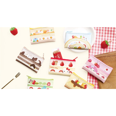『サンリオキャラクターズ』シークレットフラットミニポーチ ケーキ【BOX】