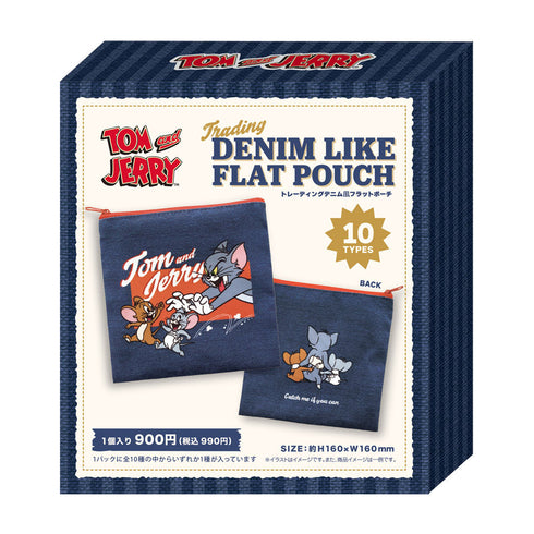 『トムとジェリー』トレーディングデニム風フラットポーチ【BOX】