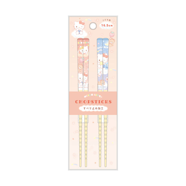 "Sanrio Characters" Pair of Bamboo Chopsticks (16.5 cm) Fluffy Sky Hello Kitty