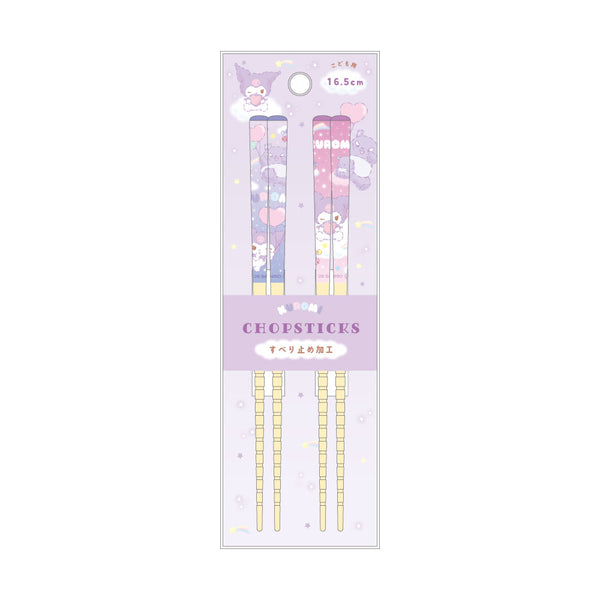 "Sanrio Characters" Pair of Bamboo Chopsticks (16.5 cm) Fluffy Sky Kuromi