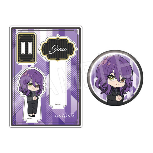 『グノーシア』アクリルフォトプロップス&グリッター缶バッジセット 黒スーツVer. ジナ