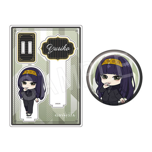『グノーシア』アクリルフォトプロップス&グリッター缶バッジセット 黒スーツVer. 夕里子