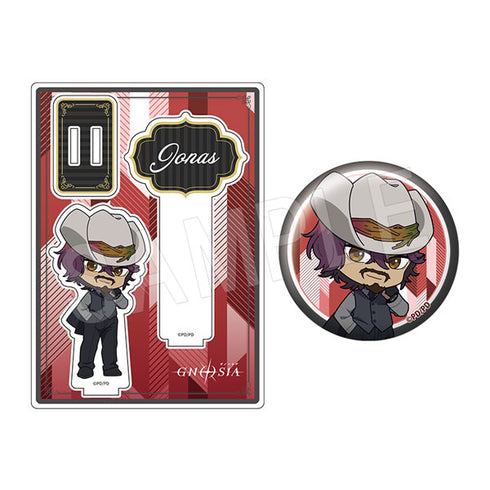 『グノーシア』アクリルフォトプロップス&グリッター缶バッジセット 黒スーツVer. ジョナス