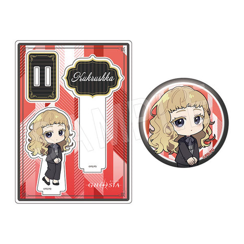 『グノーシア』アクリルフォトプロップス&グリッター缶バッジセット 黒スーツVer. ククルシカ