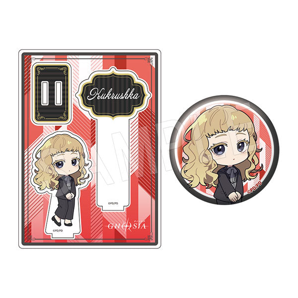 『グノーシア』アクリルフォトプロップス&グリッター缶バッジセット 黒スーツVer. ククルシカ