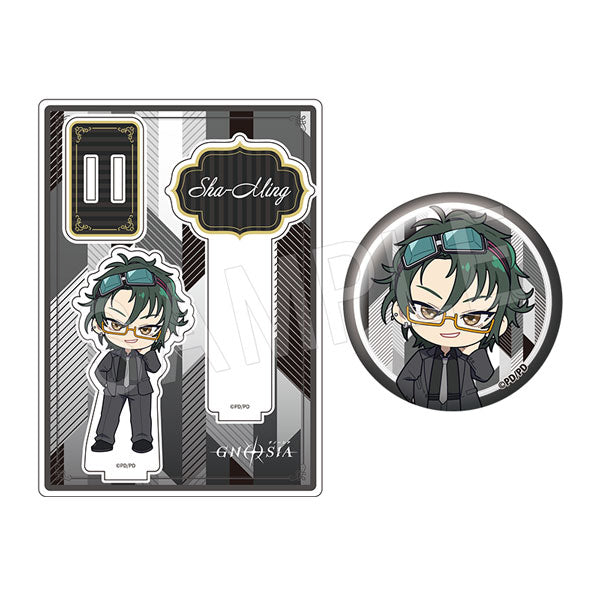 『グノーシア』アクリルフォトプロップス&グリッター缶バッジセット 黒スーツVer. 沙明