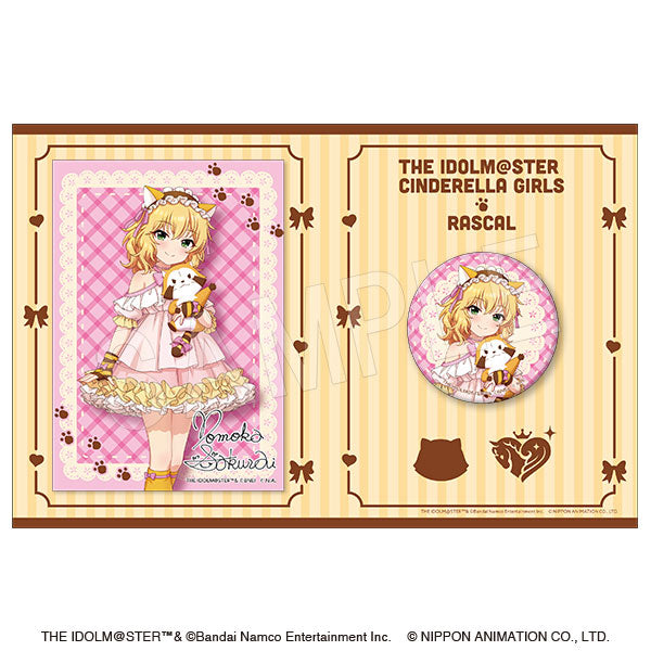 "The Idolmaster Cinderella Girls × Rascal" Holo Pin Badge & Illustration Card Set: Momoka Sakurai