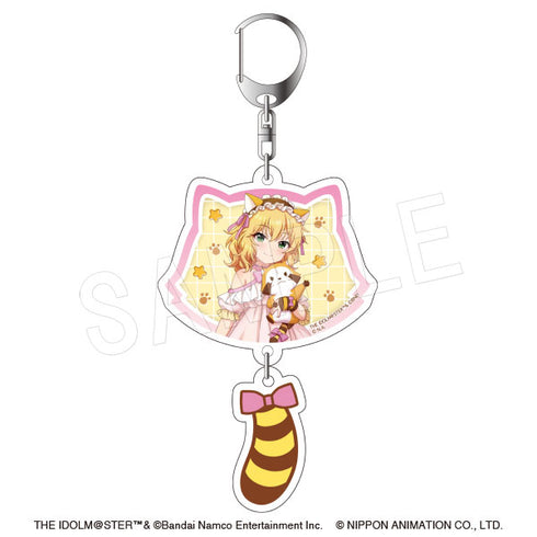 "The Idolmaster Cinderella Girls × Rascal" Double Acrylic Keychain with Tail: Momoka Sakurai