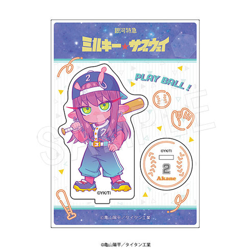 "Galaxy Express Milky☆Subway" Acrylic Stand: Baseball Ver. Akane