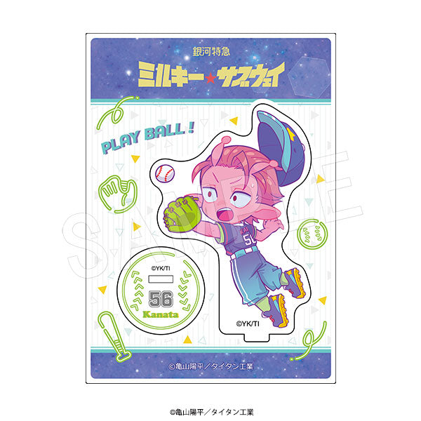 "Galaxy Express Milky☆Subway" Acrylic Stand: Baseball Ver. Kanata