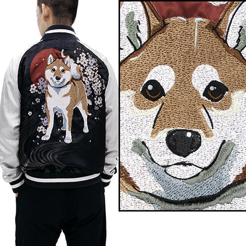 『世界の終わりに柴犬と』石原雄先生デザイン ハルさん 刺繍スカジャン【202407再販】