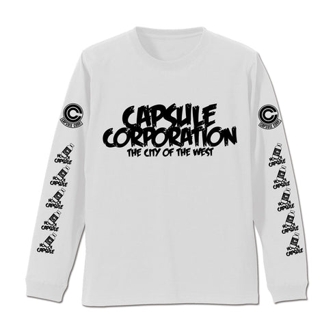『ドラゴンボール』カプセルコーポレーション 袖リブロングスリーブTシャツ/WHITE【202406再販】