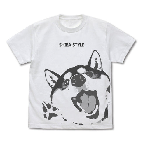『世界の終わりに柴犬と』石原雄先生デザイン ハルさん突撃 Tシャツ 黒柴ver.【202407再販】