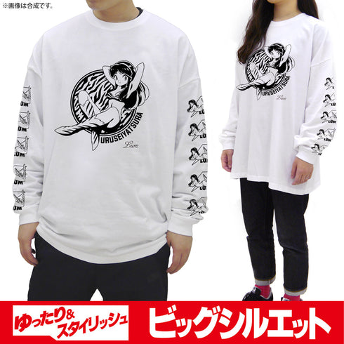 『うる星やつら』ラム ビッグシルエットロングスリーブTシャツ WHITE【202406再販】
