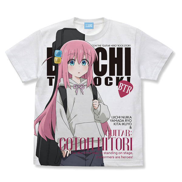 アニメ『ぼっち・ざ・ろっく!』描き下ろし 後藤ひとり フルグラフィックTシャツ ストリートファッションVer. /WHITE