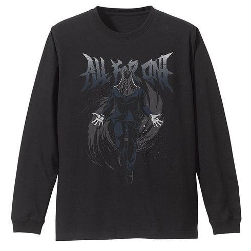 《我的英雄學院》All For One 袖口飾邊長袖T恤 黑色 XL