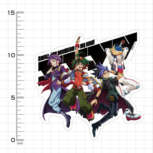 『遊☆戯☆王ARC-V』榊遊矢&ユート&ユーゴ&ユーリ集合 屋外対応ステッカー