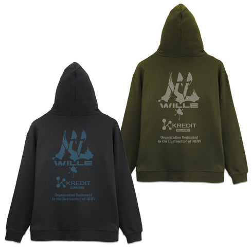 『EVANGELION』WILLE&KREDIT ジップパーカー ブラック XL