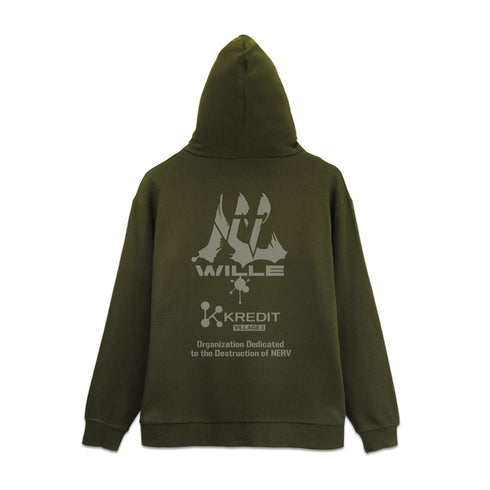 『EVANGELION』WILLE&KREDIT ジップパーカー モス M