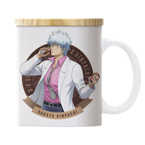 『3年Z組銀八先生』描き下ろし 坂田銀八 フタ付きフルカラーマグカップ 糖分補給Ver.