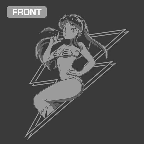 『うる星やつら』ラムの電撃 袖リブロングスリーブTシャツ ブラック S