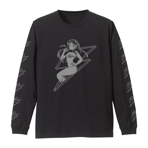 『うる星やつら』ラムの電撃 袖リブロングスリーブTシャツ ブラック M
