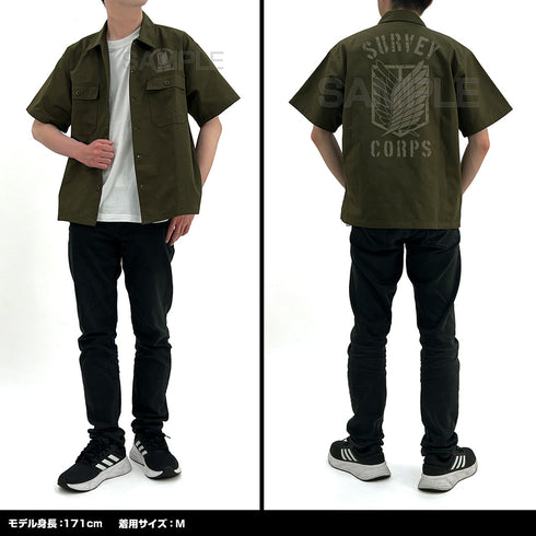 『進撃の巨人』調査兵団 ワークシャツ Ver.2.0 モス XL