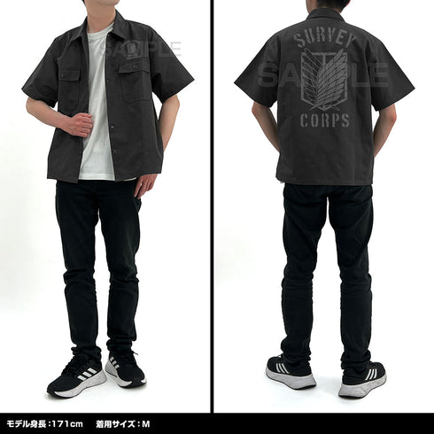 『進撃の巨人』調査兵団 ワークシャツ Ver.2.0 モス XXL