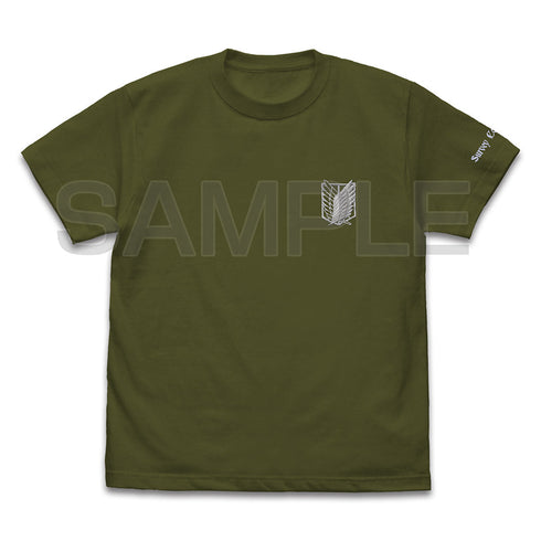 『進撃の巨人』調査兵団 ワンポイント刺繍Tシャツ モス XL