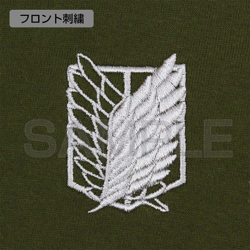 『進撃の巨人』調査兵団 ワンポイント刺繍Tシャツ ブラック M