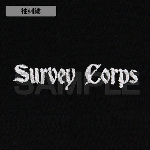 『進撃の巨人』調査兵団 ワンポイント刺繍Tシャツ ブラック XL
