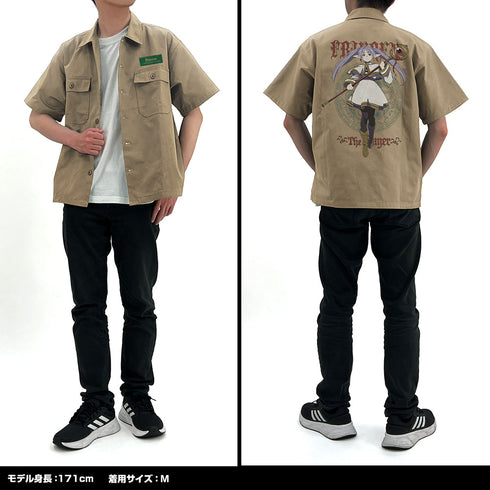 『葬送のフリーレン』フリーレン 刺繍ワークシャツ グレー XXL