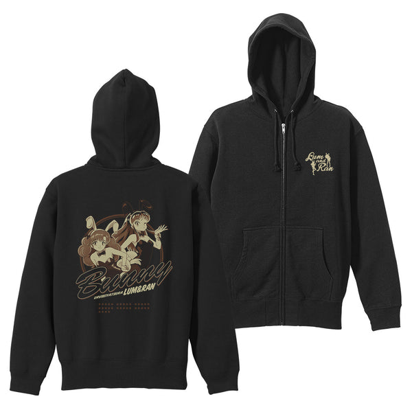 『うる星やつら』バニーガール ラム&ラン ジップパーカー ブラック XXL