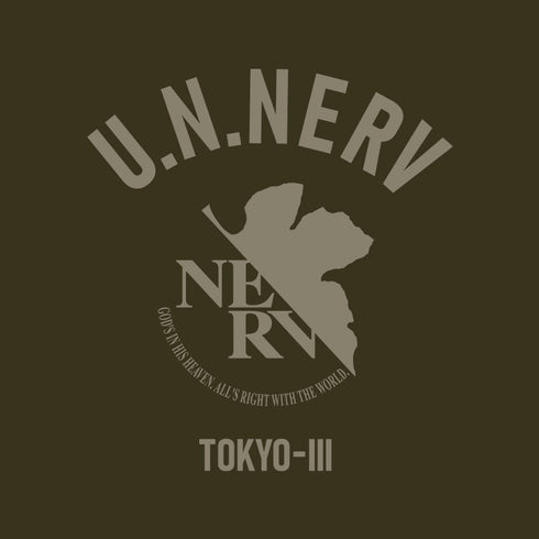 『EVANGELION』NERV ドライTシャツ オリーブドラブ M