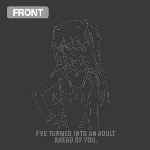 『EVANGELION』式波・アスカ・ラングレー ラインアート Tシャツ スミ M