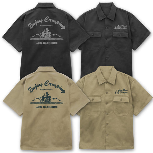 『ゆるキャン△ SEASON3』シルエットバイク志摩リン ワークシャツ サンドカーキ L