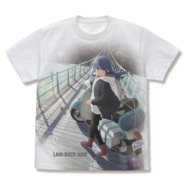 『ゆるキャン△ SEASON3』バイク志摩リン フルグラフィックTシャツ ホワイト L