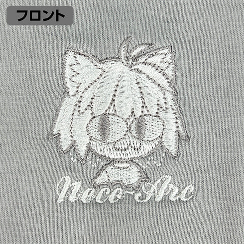 『月姫 -A piece of blue glass moon-』ネコアルク ワンポイント刺繍Tシャツ ライトグレー M