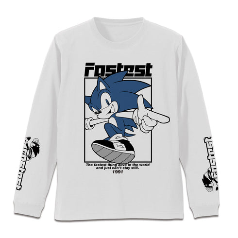 『ソニック・ザ・ヘッジホッグ』袖リブロングスリーブTシャツ ホワイト S