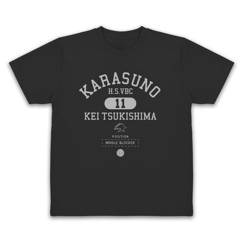 『ハイキュー!!』月島蛍 カレッジドライTシャツ ブラック M