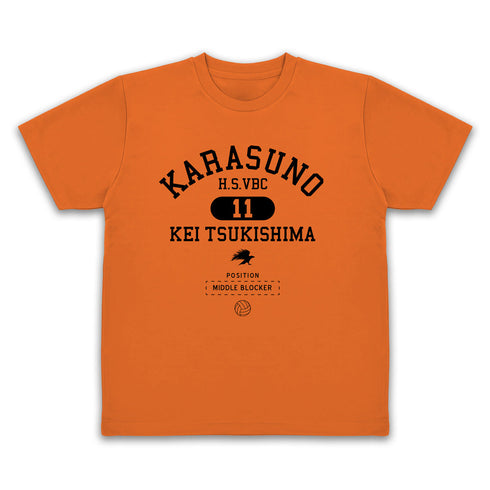 『ハイキュー!!』月島蛍 カレッジドライTシャツ ブラック XL