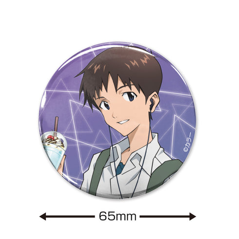 『EVANGELION』描き下ろし 碇シンジ 65mm缶バッジ 制服Ver.