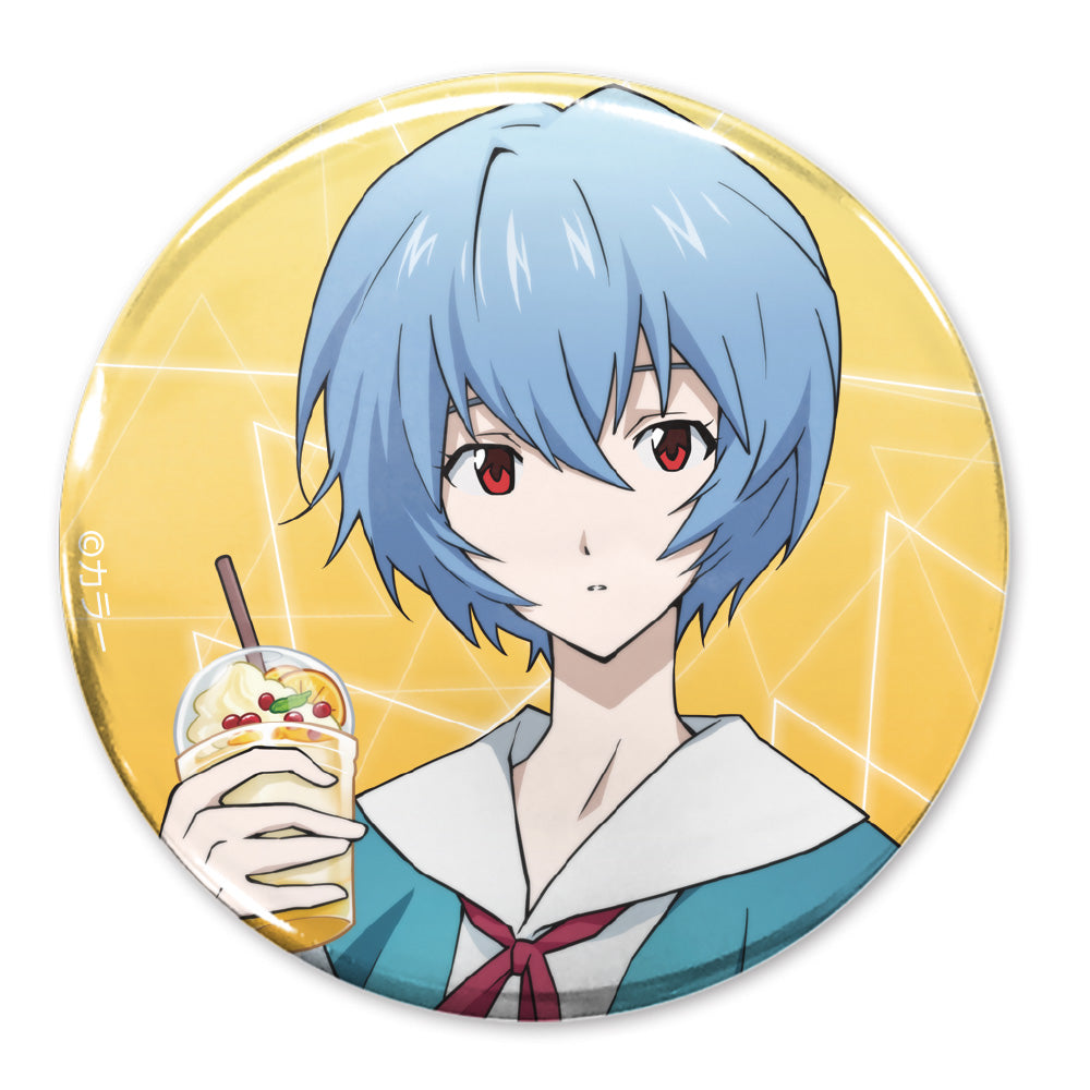 evangelion finally キンクリ堂 スクエア缶バッジ 綾波レイ EVANGELION』描き下ろし 綾波レイ 65mm缶バッジ 制服Ver. - Anime Store.JP