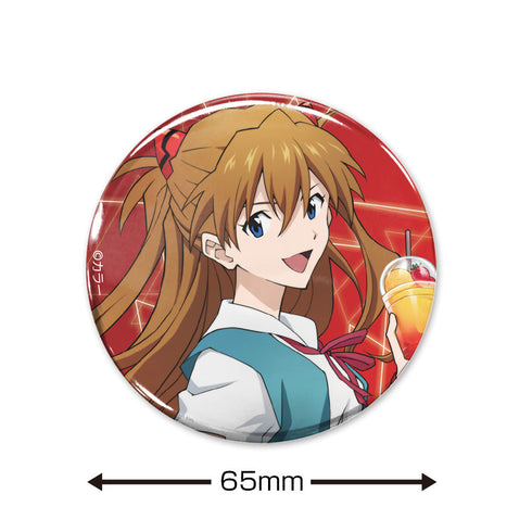 『EVANGELION』描き下ろし 式波・アスカ・ラングレー 65mm缶バッジ 制服Ver.