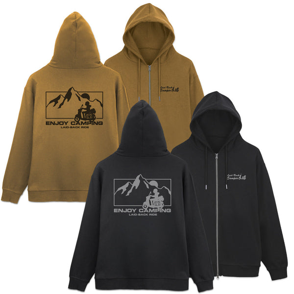 『ゆるキャン△ SEASON3』シルエットバイク志摩リン ジップパーカー ブラック M